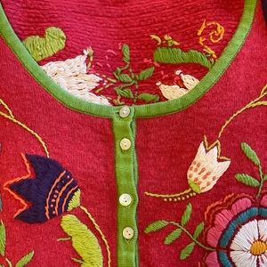 Gudrun Sjöden embroidered sweater, red. Size M